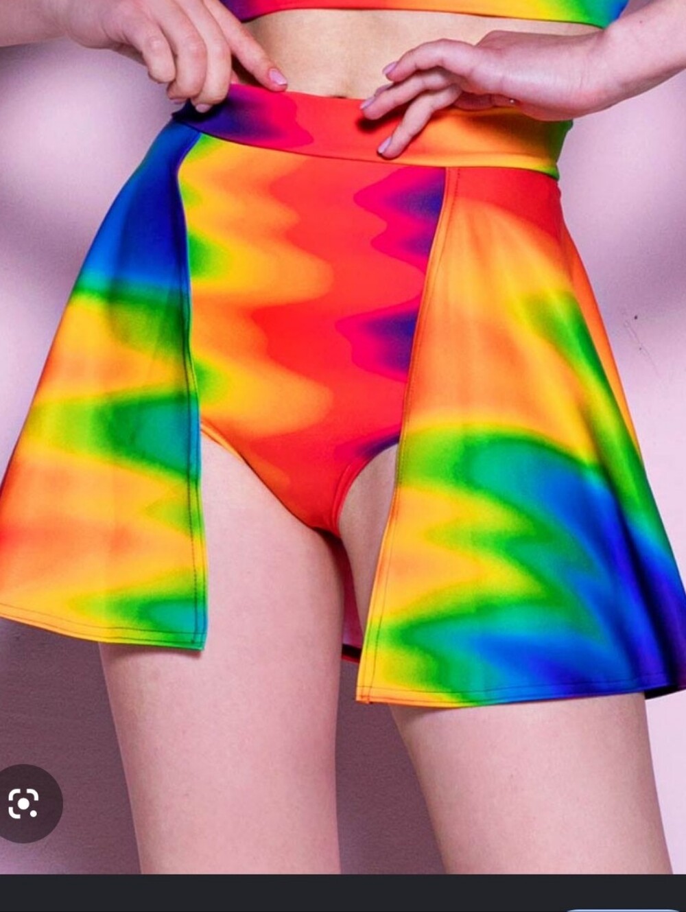 Rainbow Overflow Backside Shorts Skirt